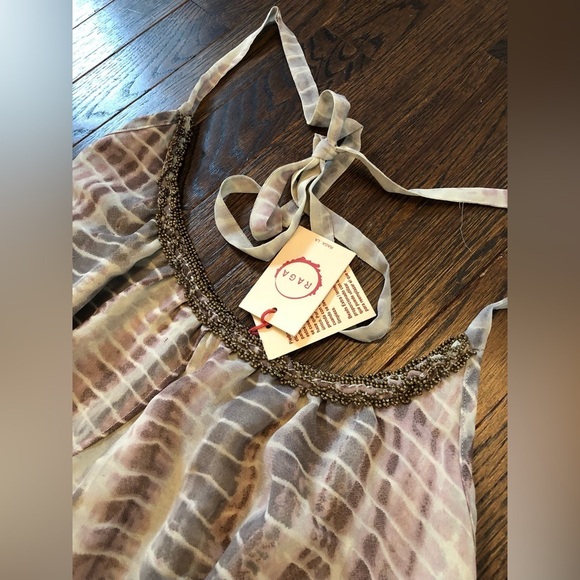 RAGA Women's S Aphrodite Maxi Multi-Color Boho Halter Dress w/Beaded Collar NWT - Picture 6 of 16